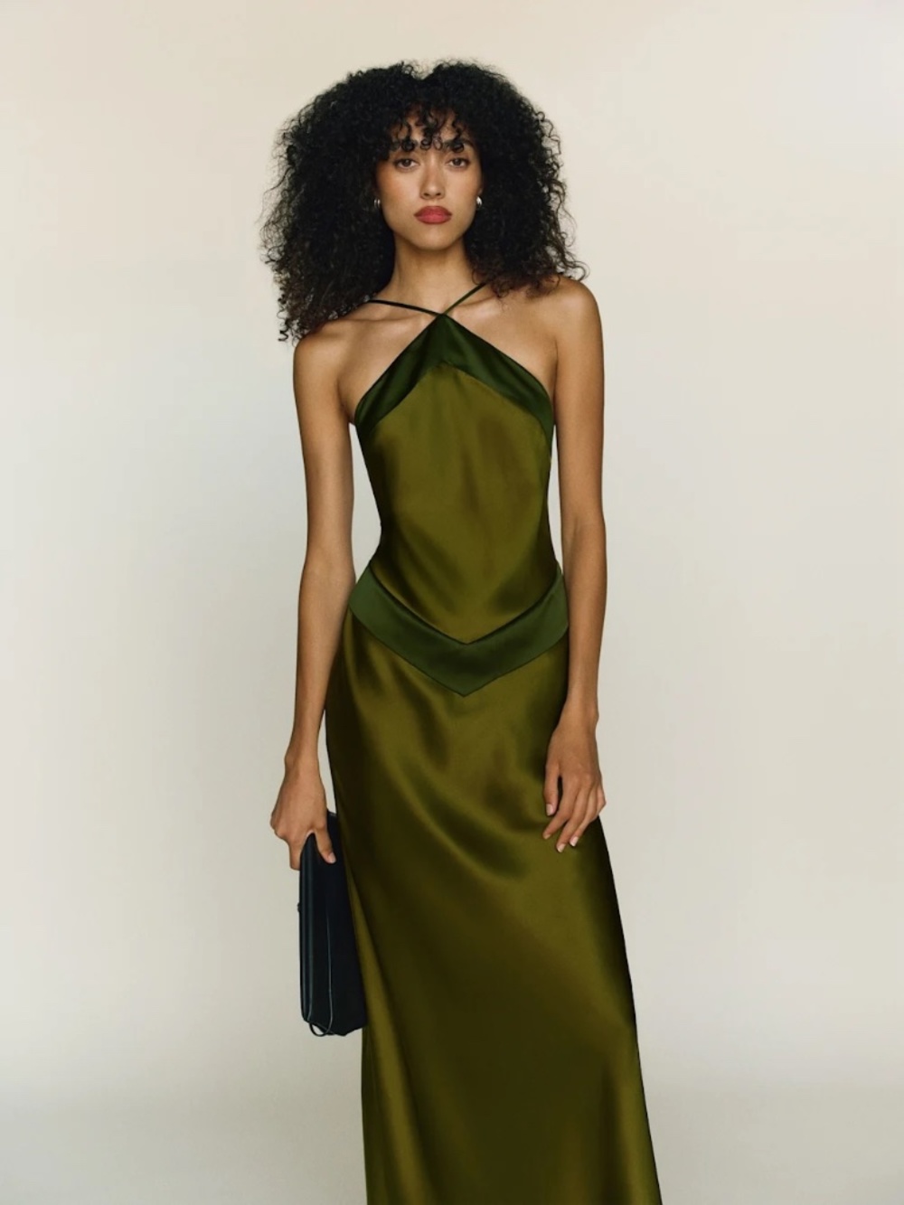 Reformation Jillian Silk Dress Green - Size 8 - Never Worn